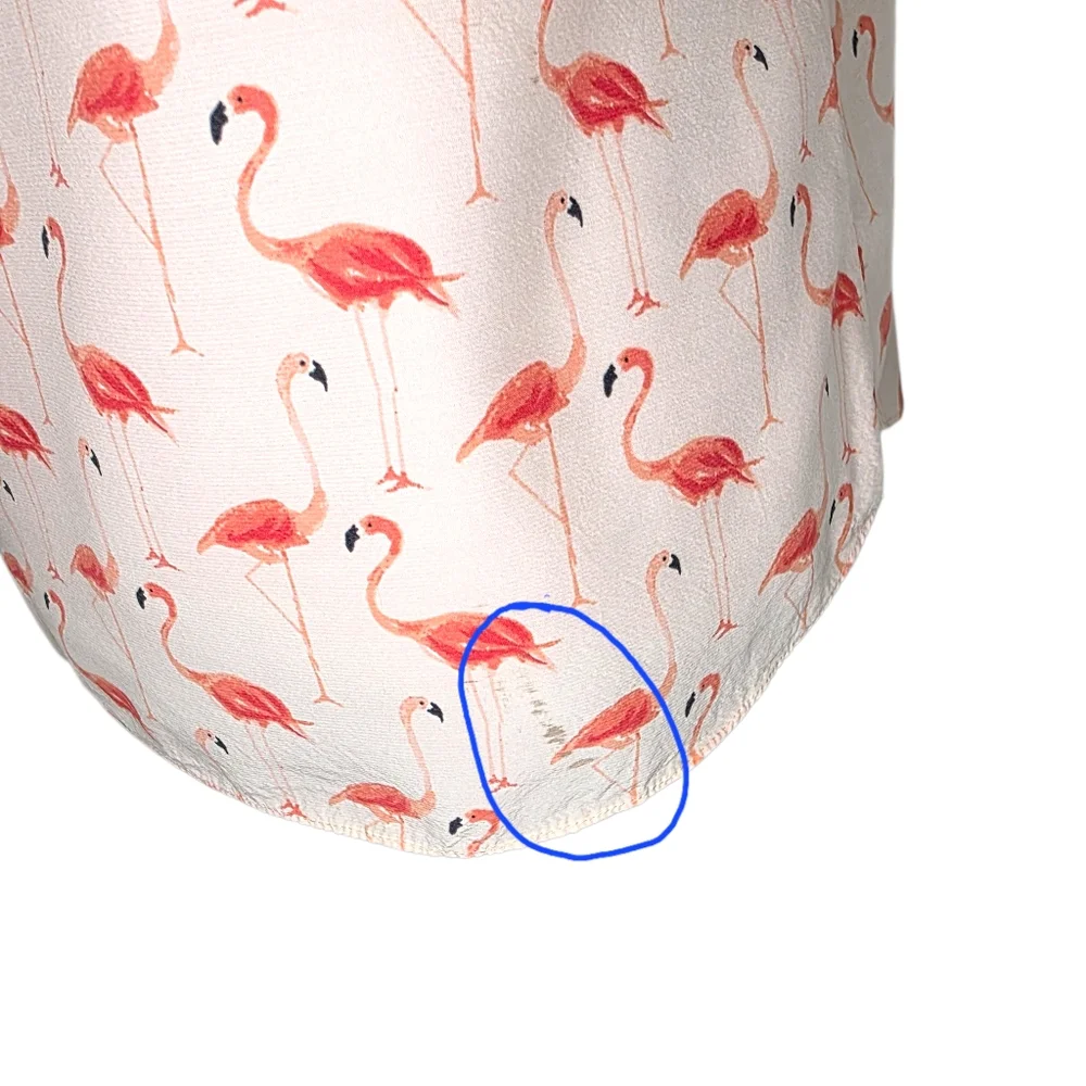 Kate Spade Flamingo Print Women's Top Boat Neck Women's Size 6